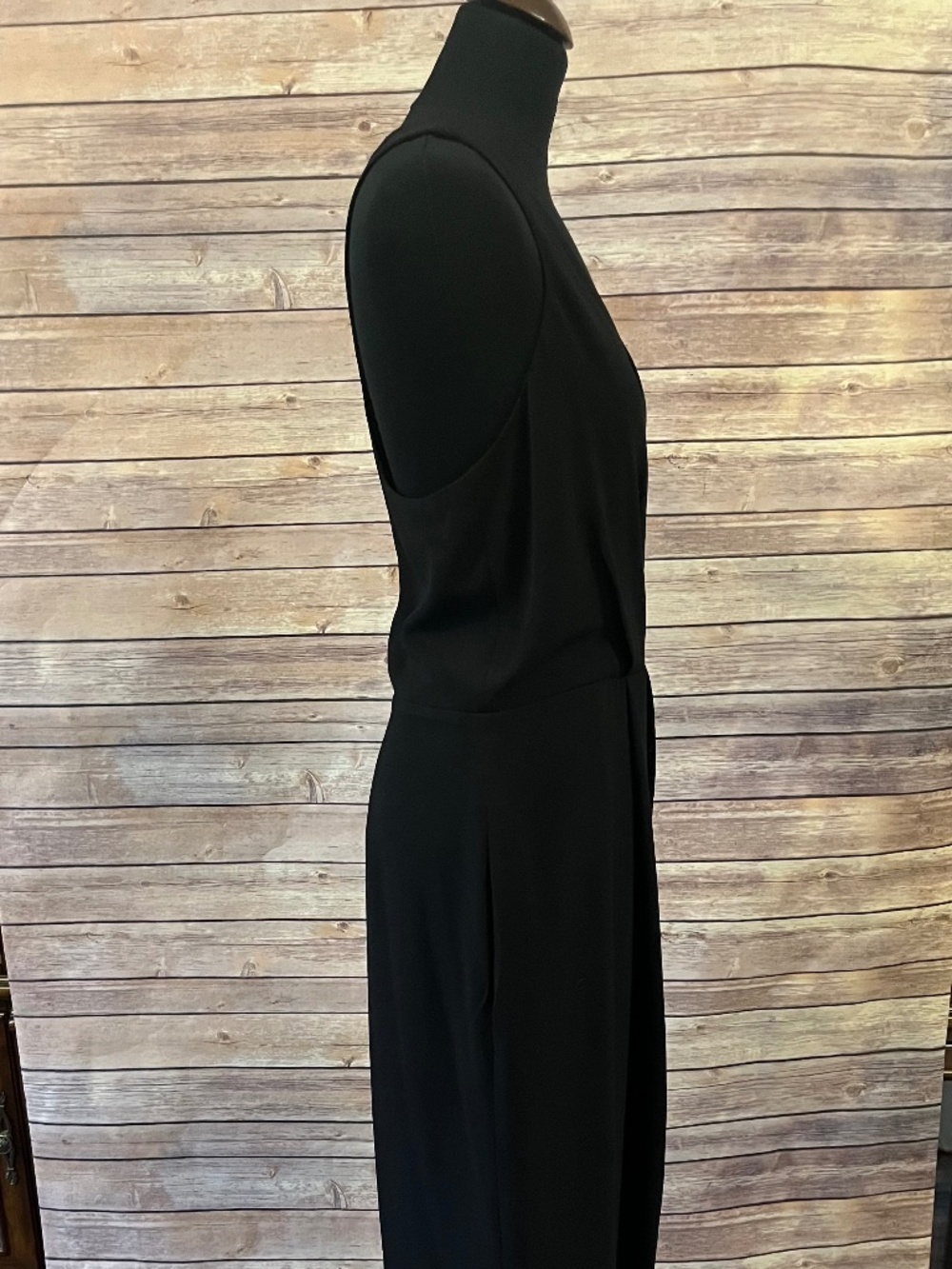 Dress The Population Black Ariel Plunging Faux Wrap Sleeveless Gown Size XL - Picture 8 of 16